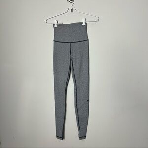 Lululemon High Rise Gray Subtle Striped Leggings Full Length SOFT! 851
